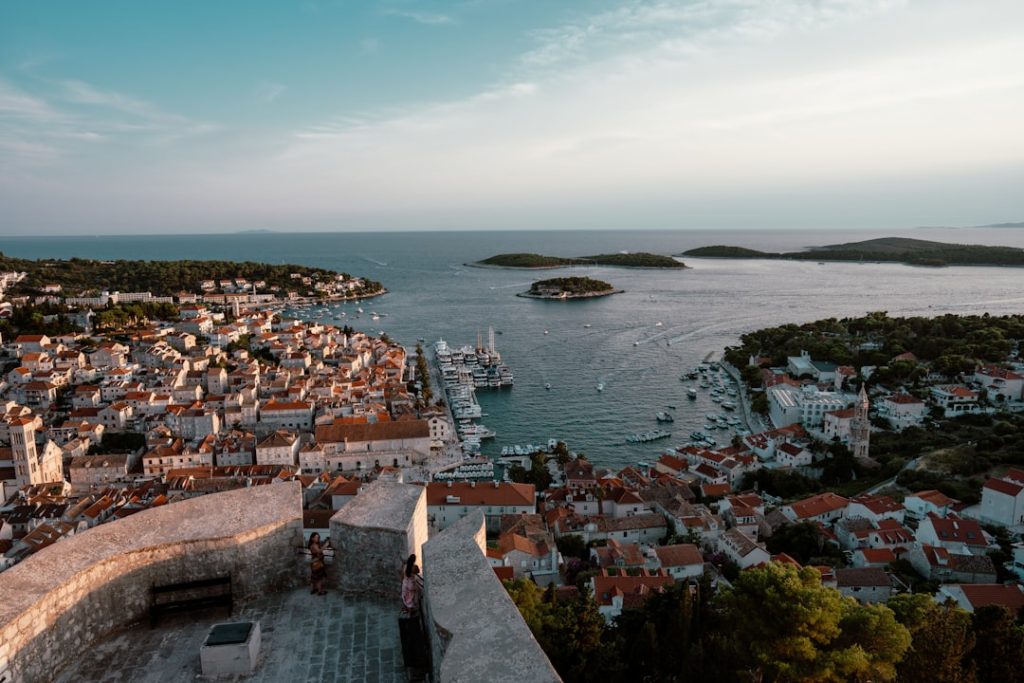 A Croatian island harbour at sunset. Photo by Josip Ivanković.