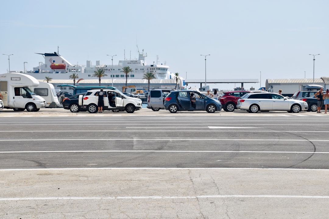 Vehicles queuing for a ferry in Split, Croatia. Photo by Arno Senoner.