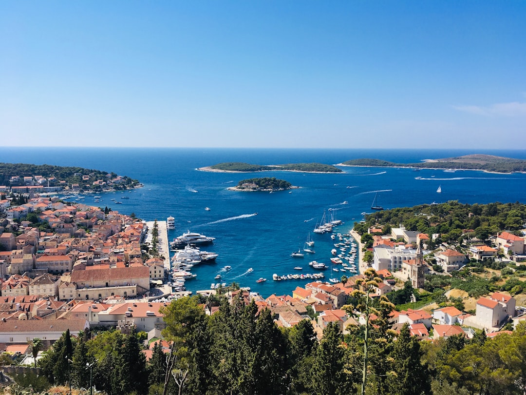 Hvar town and the Pakleni Islands seen from the fortress in Croatia. Photo by Bells Mayer.