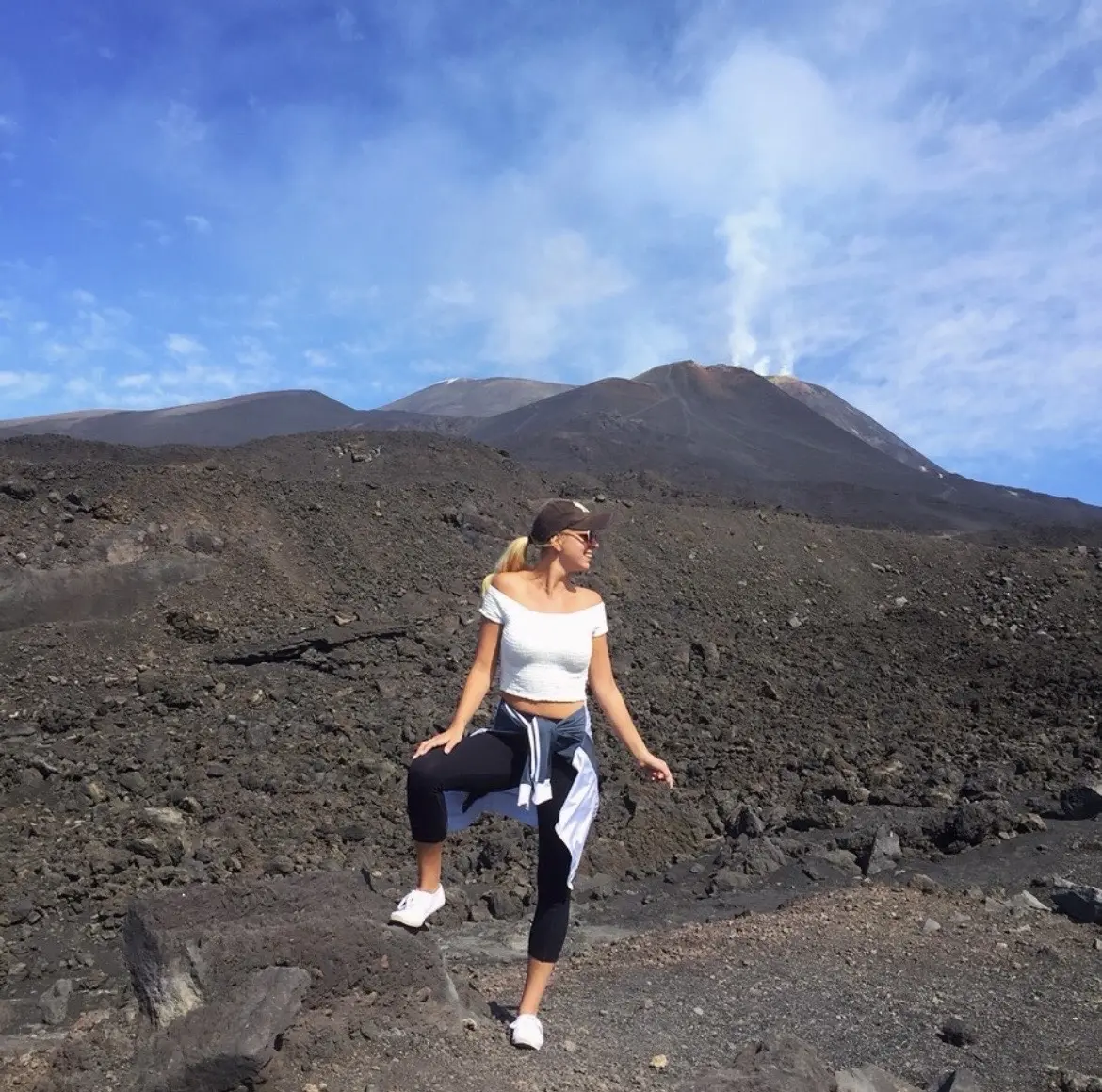 Danielle Nemesio on the volcanic slopes of Mount Etna in Sicily
