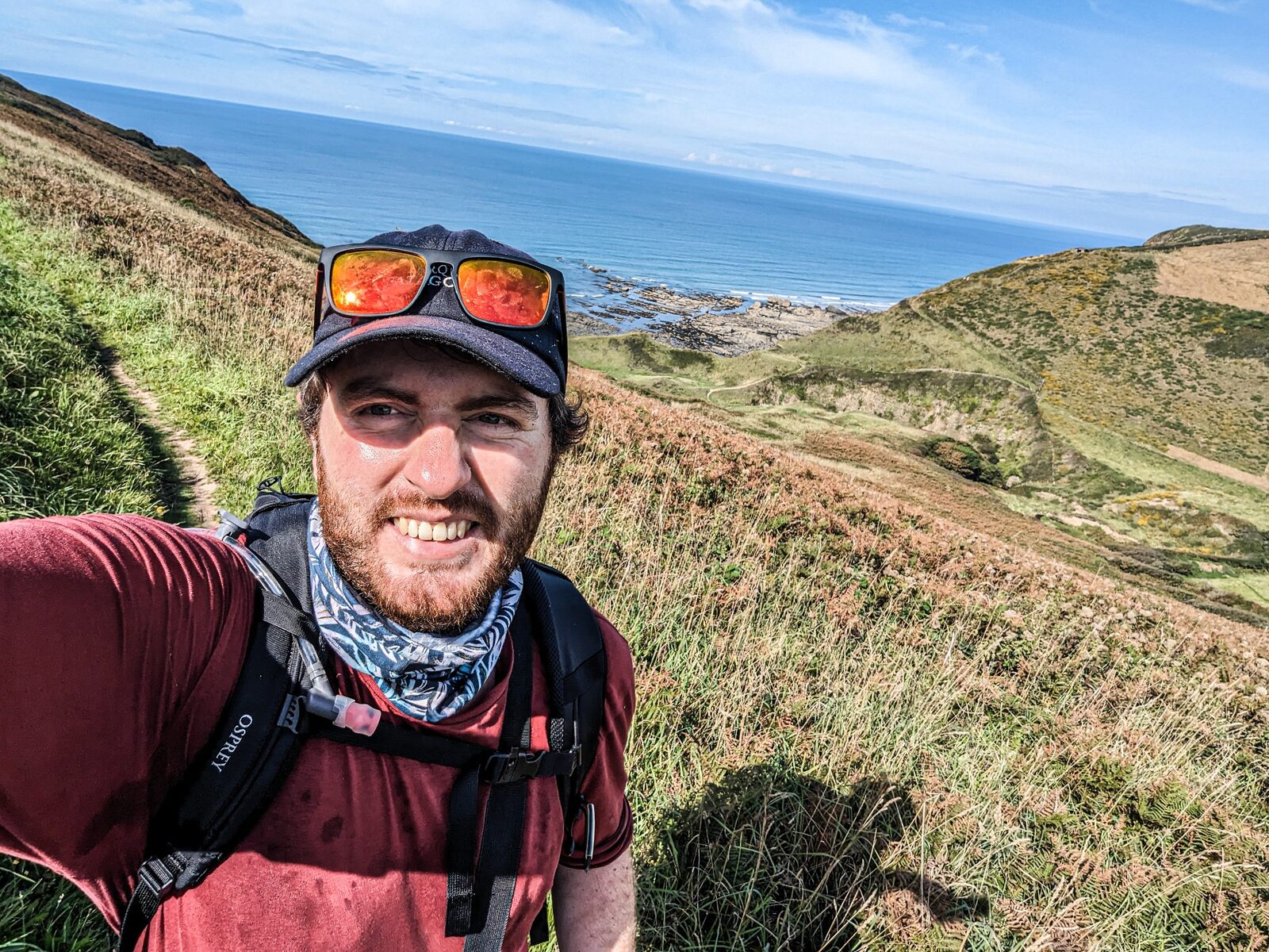 Richard Collett on the South West Coast Path above the Cornish coast