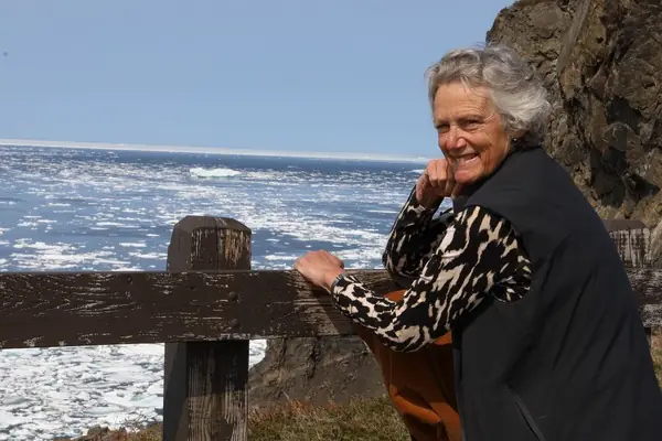 Sandra Potter beside the Newfoundland coast